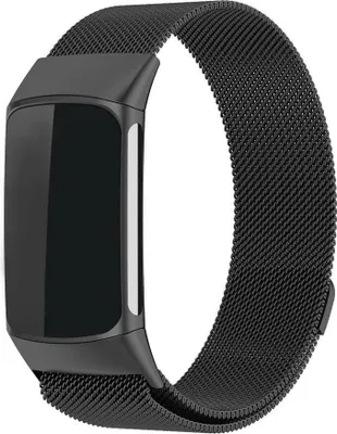 Produktbild von Strap-it Luxus-Milanese-Armband passend für Fitbit Charge 6 (schwarz)