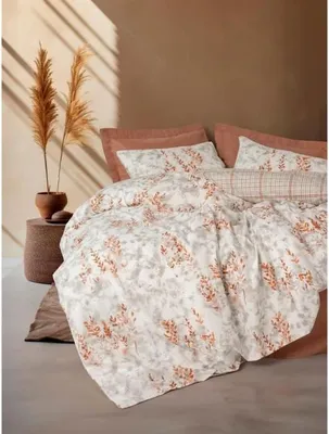 Image de Parure de Lit Housse de Couette 220 x 240 cm, 2 Taies d'Oreiller 60 x 60 cm, 100% Coton Renforcé, Cannelle