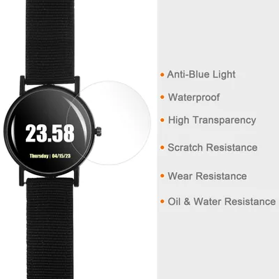Produktbild von 5 Stš¹ck Uhrglas-Schutzfolien 45mm Anti-Blau-Licht TPU Anti-Kratz wasserdicht Universal Runde Smartwatch Bildschirm Schutzfolie