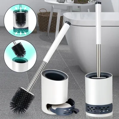 Produktbild von Lospitch 2x Silikon Toilettenbürste WC Bürste WC 2 in 1 Steril Klobürste Halter