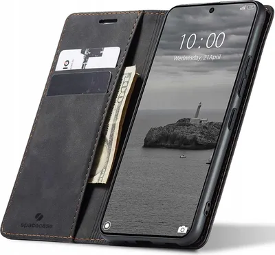 Obrázok produktu pre SPACECASE Peňaženkové flipové puzdro pre Poco F6 Pro Black