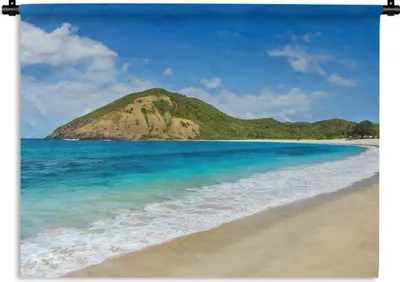Produktbild von MuchoWow® Wandteppich Wandbehang Meer - Tropen - Strand - Pflanzen 90x67.5 cm Tapisserie Dekoration Wandtuch - Fototeppich - Wand-Skulpturen