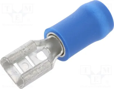 Immagine prodotto di Connettore a morsetto: piatto, 4,8 mm, femmina, 0,8 mm, per cavi da 1 a 2,5 mm², modello FVDDF2-187A-8, isolato