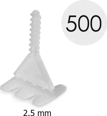 Produktbild von MidGard Nivelliersystem Fliesen-Verlegehilfe Nivellierset für Wand- und Bodenfliesen für Fugenbreiten 2,5 mm, 500 Stk. Laschen 2,5 mm