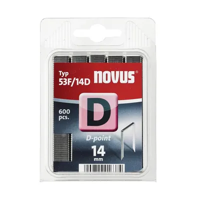 Produktbild von Novus Tackerklammer Typ 53 F 14 mm 600 Stück D-Point Sägeschnitt Flachdrahtklammern