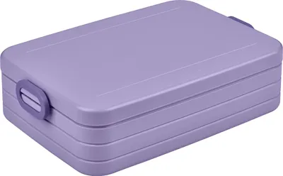 Image de Mepal - Lunchbox Take a Break Large - Boîte à pain To Go - Pour 4 sandwiches ou 8 tranches de pain - Meal Prep Box - Boîte à repas avec compartiments - Lavable en lave-vaisselle - 1500 ml - Vivid Lilac