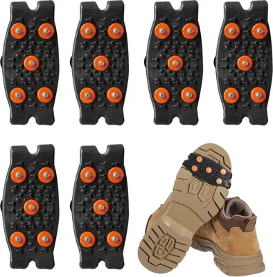 Produktbild von 3 Paar Schuhspikes Winter, Spikes Fš¹r Schuhe, Universal Schuhspikes Mit 5 Schuhspikes, Stretch rutschfeste Steigeisen, Anti-Rutsch Steigeisen Fš¹r Eisfischen, Wandern Und Schneespazierg?nge
