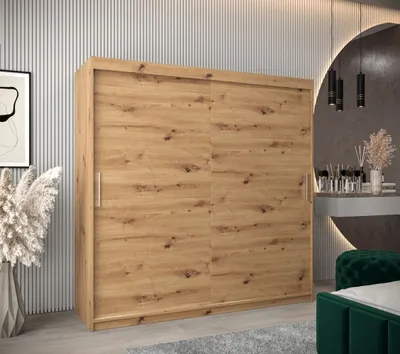 Produktbild von Schwebetürenschrank mit einer Breite von 200 cm TIMEA – Eiche Artisan