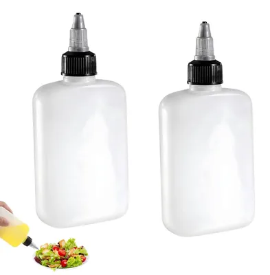 2 Quetschflaschen aus Kunststoff, 100 ml, für Öl und Soßen