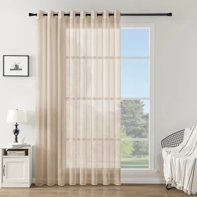 Produktbild von Omgoods – Transparente Vorhanggardine, 300 x 245 cm – Halbdurchsichtige Innenraumgardine, Beige
