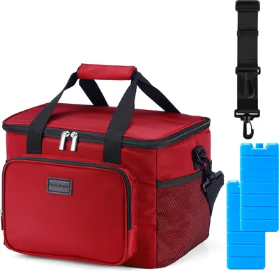 Produktbild von Packaway 4-lagige isolierte Kühltasche – Lunchtasche 15 Liter – Rot