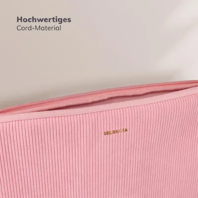 Image de Housse en velours côtelé Selencia pour ordinateur portable, 13-14 pouces - Étui pour ordinateur portable - Rose poudré, Image générée par une IA