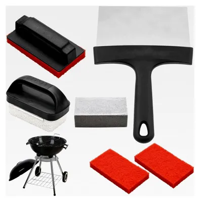 Produktbild von Reinigungsset für Grillplatten, effektive Entfernung von Fett und Flecken, inklusive Schaufel, Reinigungssteinen und 3 Scheuerschwämmen, flacher Grillreiniger für heiße oder kalte Oberflächen