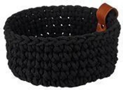 Produktbild von ASA Selection baskets Häkelkorb S Schwarz, Brotkorb, Korb, Dekokorb, Deko, Baumwolle, Schwarz Matt, Ø 17 cm, 37890065
