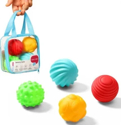 Immagine prodotto di Palloncini sensoriali educativi, 4 pezzi in busta