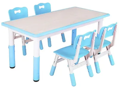 Image de Ensemble de table et de chaise pour enfants - Ensemble de meubles pour enfants - Table de jeux - Bureau pour enfants - Table pour enfants - Hauteur réglable