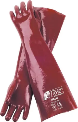 Produktbild von Nitras Sicherheits-PVC-Handschuhe 40 cm lang Nitras rot