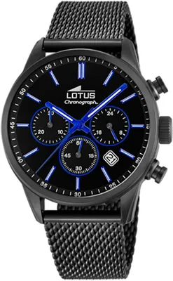 Image de Lotus Hommes Montre Khrono luxe en acier inoxydable noir UL18700/3