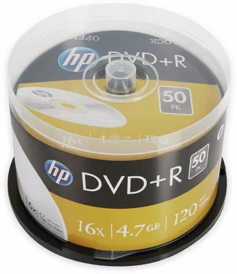 Image de HP DVD+R 4.7GB, 120Min, 16x, Cakebox, 50 CDs