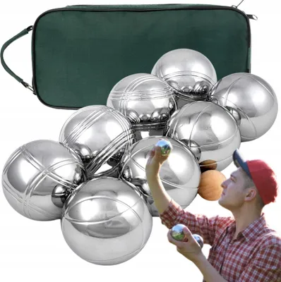 Produktbild von Boccia-Kugeln Mit Chrom-Seiten, 8-Teiliges Set