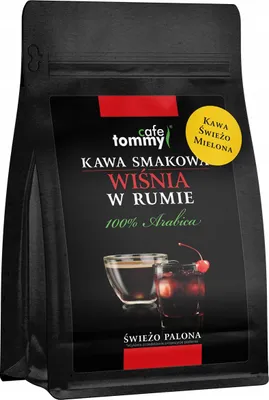 Image de Café moulu aromatisé Cerise au rhum 100 % Arabica 250 g Tommy Cafe