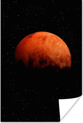 Produktbild von MuchoWow® Poster Der halb verdunkelte Mars am Himmel 120x180 cm - Kunstposter