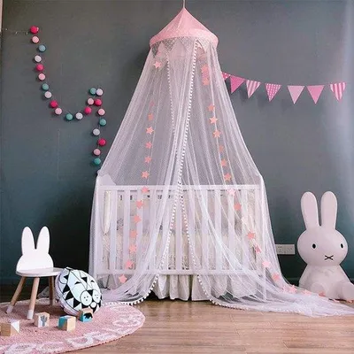 Immagine prodotto di Tenda con stelle luminose per neonati e bambini, color rosa