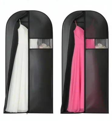 Kleidersäcke 60x165 cm, 2er-Set, PEVA, transparent, wasserdicht