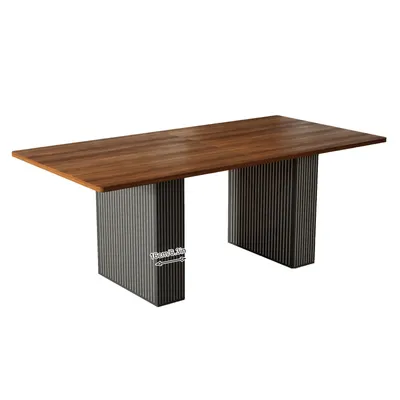 Produktbild von Esstisch, Esszimmertisch 160 x 80 cm für 6–10 Personen, Hölzerner Küchentisch Retro Industrieller Esszimmertische für Esszimmer, Küche, Wohnzimmer