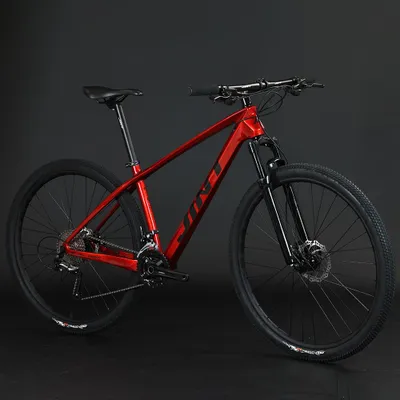 Produktbild von Muxing Carbon Mountainbike – Leichter Rahmen, Shimano 27-Gang, hydraulische Scheibenbremsen, Federgabel, MTB Fahrrad für Gelände & Offroad, Rot