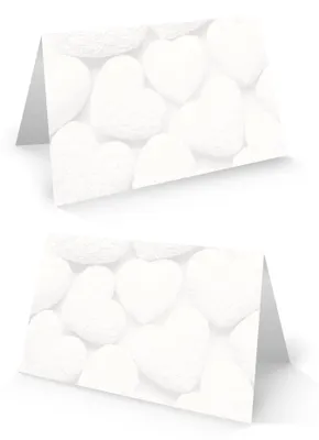 Productafbeelding van Hartvormige tafelkaarten - 25 stuks - Naamkaartjes voor feestelijke gelegenheden - Wit