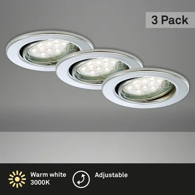 Obrázok produktu pre Briloner 7225-038 Sada vstavaných svietidiel LED 3 x 3 W 3000K chróm GU10 IP23