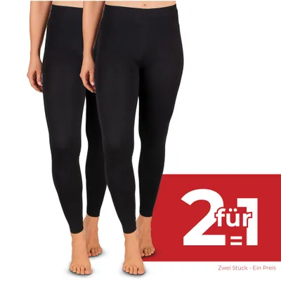 Produktbild von SES blickdichte Leggings Damen 2er Pack schwarz (44/46) / Leggings Damen Baumwolle/Leggins Damen mit Perfekter Passform und Komfort/Leggings Set Damen für vielfältige Looks