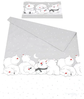 Produktbild von BABYLUX Kinderbettwäsche 2 Tlg. 90 x 120 cm Bettwäsche 84. Eisbär Grau