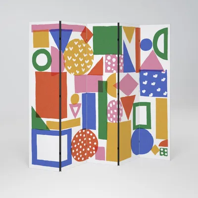 Produktbild von SpaceRebels Paravent Raumteiler - 5-teilig Raumtrenner, Druck 1-Seite - Raumtrenner - Trennwand Wohnung - Room Divider - Spanische Wand Deko Modern Sichtschutz