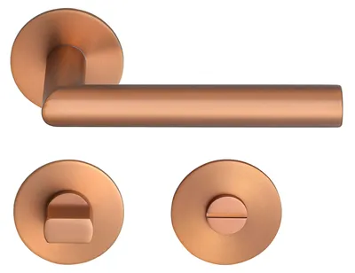 Produktbild von Toulouse Drückergarnitur MeinTürgriff Flachrosette Roségold Türdrücker BB PZ WC