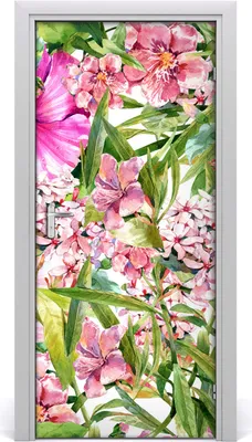 Produktbild von Tulup Türaufkleber 95x205 cm Dekorative Aufkleber Selbstklebend Wasserdichte Tapete Abnehmbar Schlafzimmer Wohnzimmer Wohnkultur - tropische Blumen