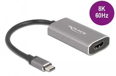 Produktbild von DeLOCK USB Type-C Adapter zu HDMI (DP Alt Mode) 8K mit HDR Funktion, USB Typ-C, HDMI-Ausgang, 7680 x 4320 Pixel