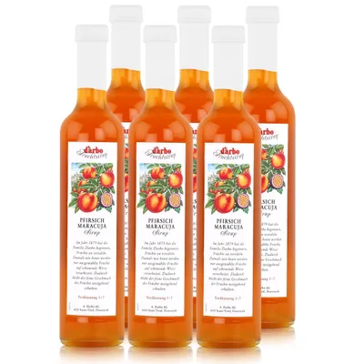 Produktbild von Darbo Pfirsich Maracuja Sirup 500ml - Cocktails Kaffeesirup (6er Pack)