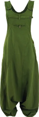 Produktbild von Latzhose Aladinhose Haremshose Pluderhose Pumphose - Olive, Damen, Grün, Baumwolle, Größe: S