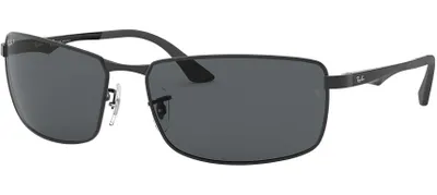 Produktbild von Ray-Ban RB3498, Erwachsener, Uni, Rechteckig, Schwarz, Polarisierte Linse, Metall
