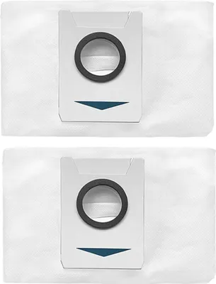 Two vacuum cleaner dust bags are shown against a white background.