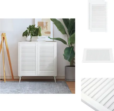 Obrázek produktu pro vidaXL Šatní dveře žaluziový design 2 ks. Bílé 69x39,4 cm z masivního dřeva - Dveře skříní