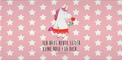 Produktbild von Mr. & Mrs. Panda Handtuch Einhorn Dame - Rot Pastell - Geschenk, baumwolle, Frotteehandtuch, Frau, gesichtstuch, Einhörner, Trennung, Bachelor, Unicorn, gesichtshandtuch