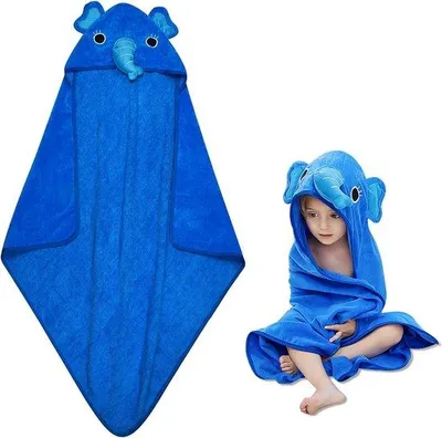 Produktbild von Ibenzoa® Kapuzenbademantel für Babys & Kinder, 100% Baumwolle, 90×90 cm – weich, hypoallergen & saugfähig, verstellbare Kapuze, doppelt genähte Nähte, maschinenwaschbar