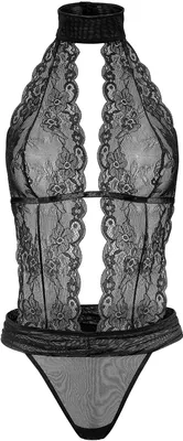 Produktbild von LASCANA Stringbody , Spitzenbody, Body ohne Bügel, Body, Negligé, Neckholder schwarz Größe 42