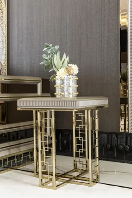 Produktbild von Beistelltisch Grau Modern Holz Design Wohnzimmer Möbel Luxus Elegantes Tisch Neu