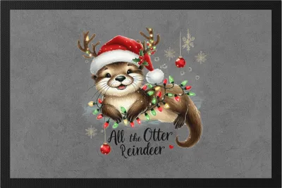 Produktbild von All the Otter Reindeer Lustiges Ottermotiv Fußmatte Geschenkidee witziges Design Weihnachten