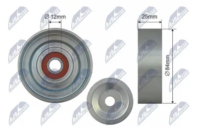 Produktbild von NTY RNK-NS-041 Spannrolle Keilrippenriemen 84mm für NISSAN ALMERA II Hatchback (N16) ALMERA TINO (V10) PRIMERA (P11) PRIMERA (P12) PRIMERA Kombi