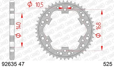 Produktbild von AFAM Kettenrad 92635-47 Hinten für BMW MOTORCYCLES F Stahl